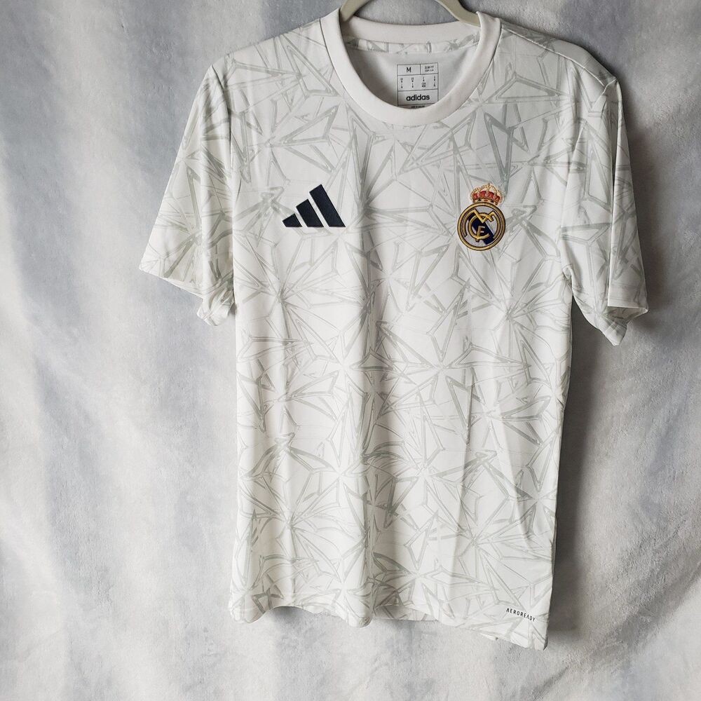 Adidasadidas 2024-25 Real Madrid Men's Pre-Match Jersey M NWT $70 IT5101 White
